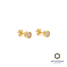 Load image into Gallery viewer, Arthesdam Jewellery 916 Gold Solitaire Bezel Earring
