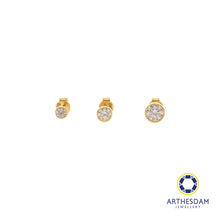 Load image into Gallery viewer, Arthesdam Jewellery 916 Gold Solitaire Bezel Earring
