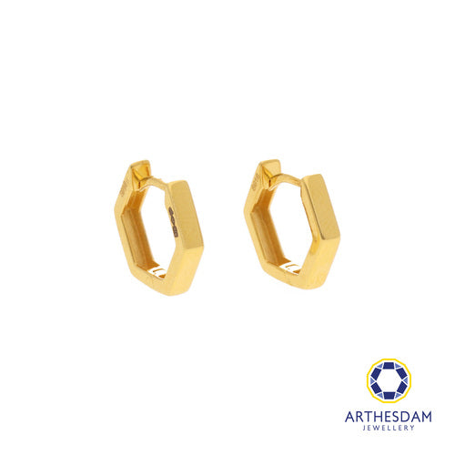 Arthesdam Jewellery 916 Gold Hexagon Hoop Earring