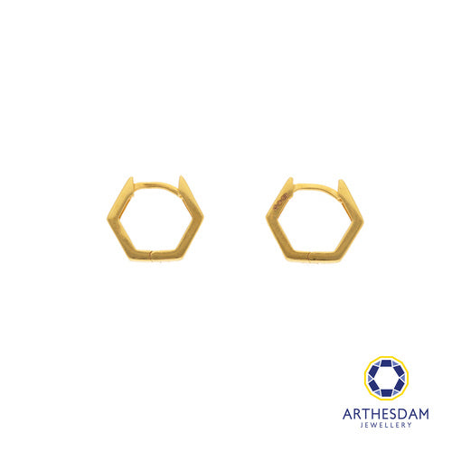 Arthesdam Jewellery 916 Gold Hexagon Hoop Earring