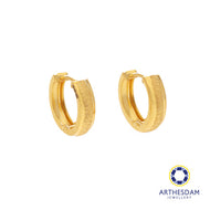 Arthesdam Jewellery 916 Gold Sandblasted Hoop Earring