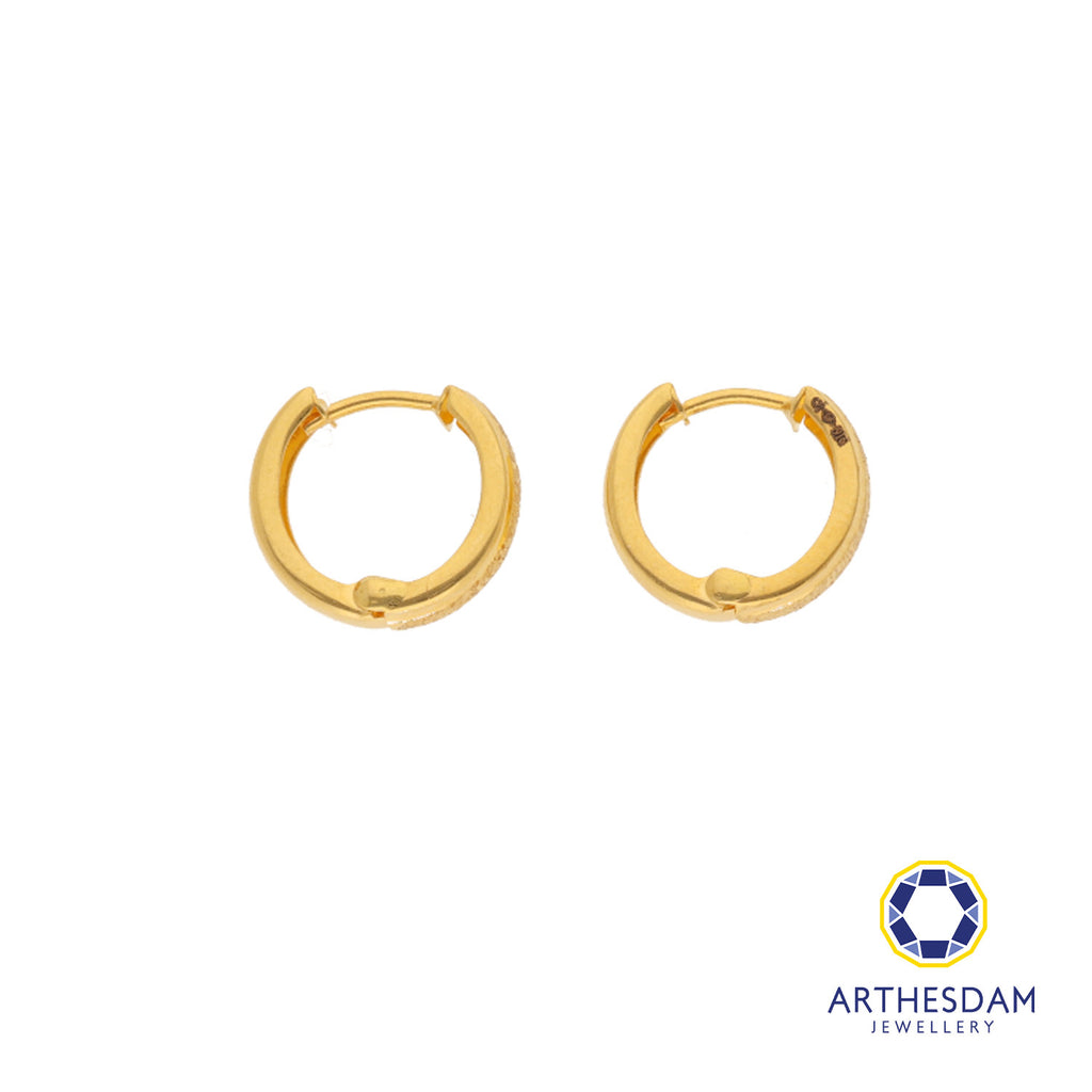 Arthesdam Jewellery 916 Gold Sandblasted Hoop Earring