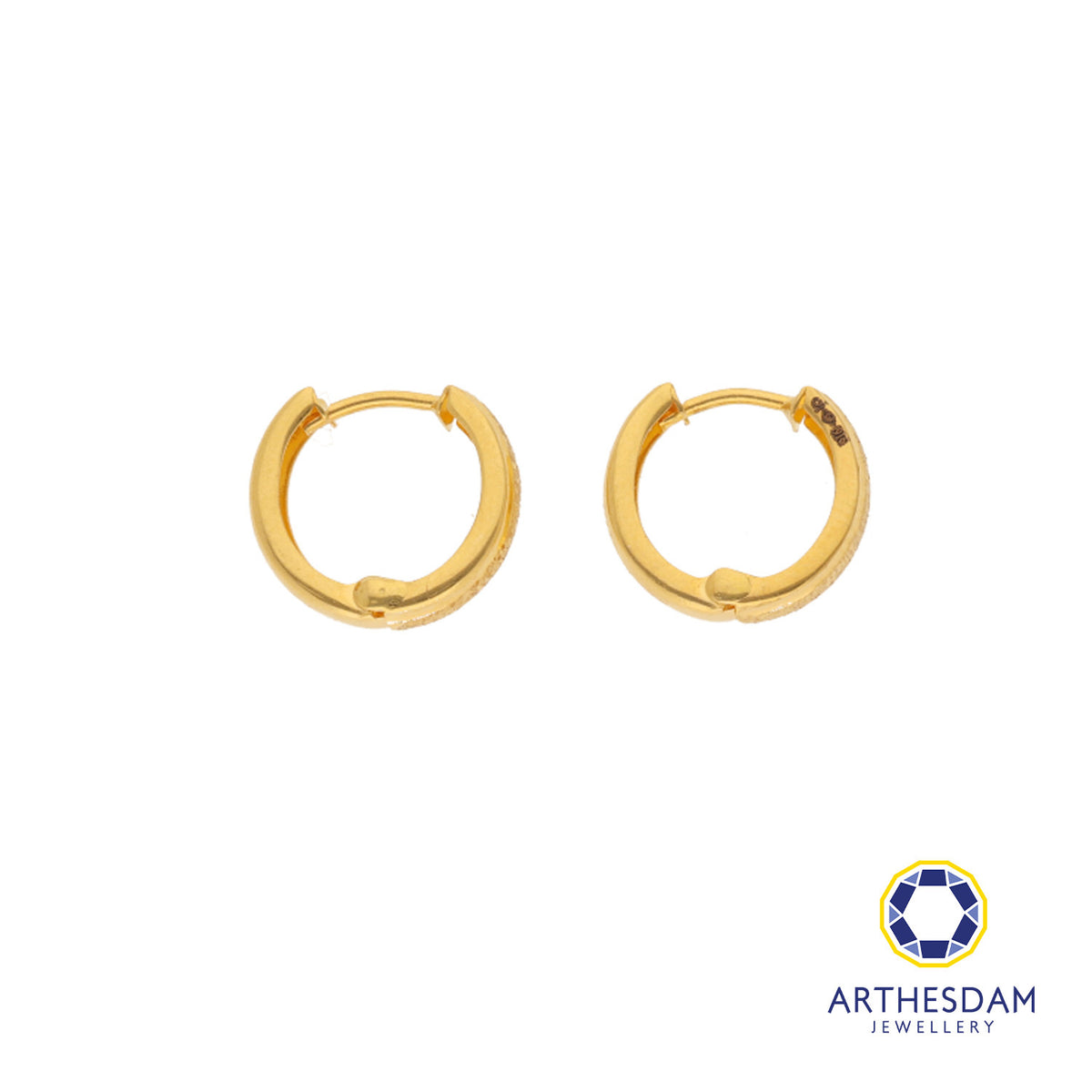 Arthesdam Jewellery 916 Gold Sandblasted Hoop Earring