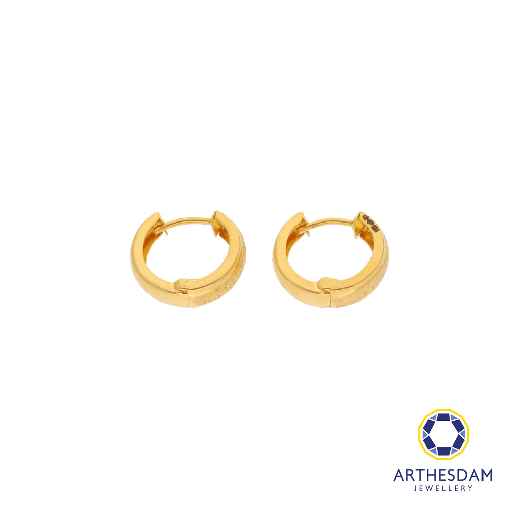 Arthesdam Jewellery 916 Gold Sandblasted Hoop Earring