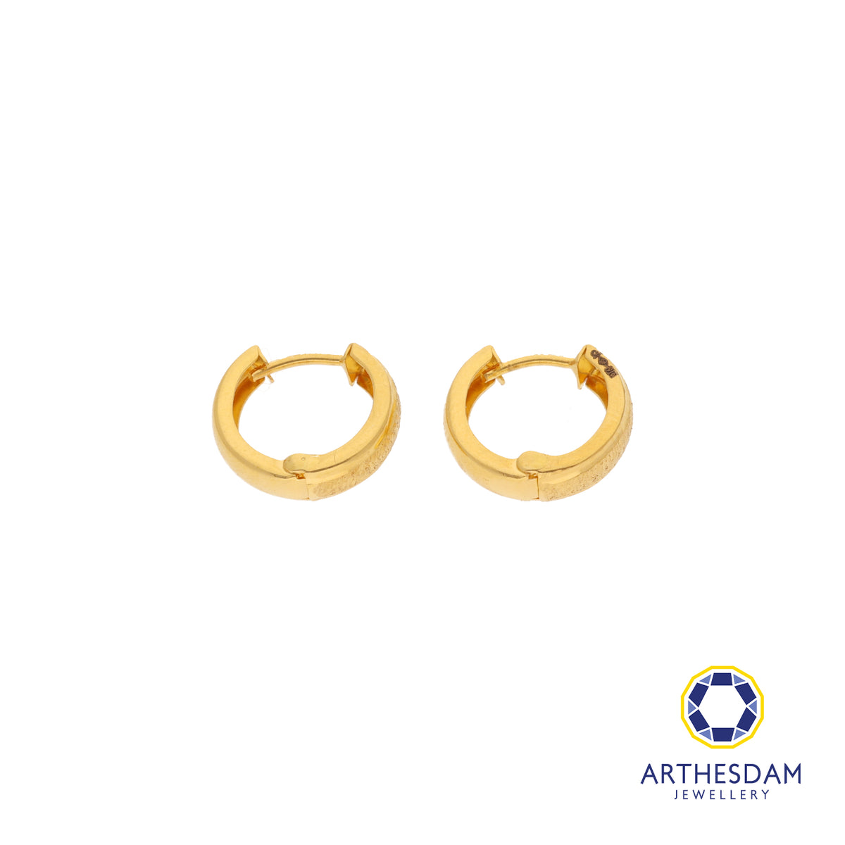Arthesdam Jewellery 916 Gold Sandblasted Hoop Earring