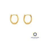 Arthesdam Jewellery 916 Gold Faceted Oval Hoop Earring