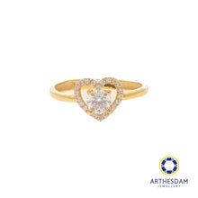 Load image into Gallery viewer, Arthesdam Jewellery 916 Gold Romantic Heart Solitaire Ring
