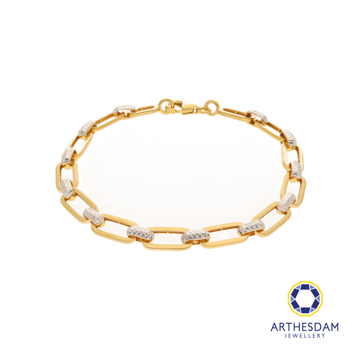 Arthesdam Jewellery 916 Gold Harmony Two-toned Link Bracelet