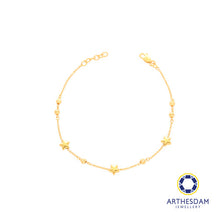 Load image into Gallery viewer, Arthesdam Jewellery 916 Gold Petite Star and Ball Bracelet
