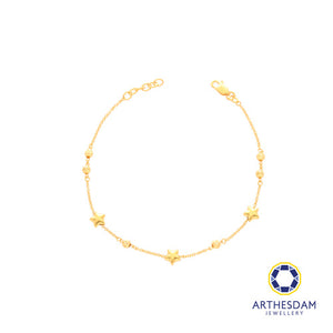 Arthesdam Jewellery 916 Gold Petite Star and Ball Bracelet