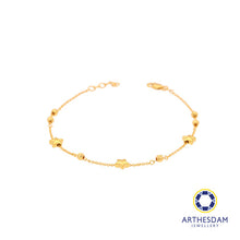 Load image into Gallery viewer, Arthesdam Jewellery 916 Gold Petite Star and Ball Bracelet
