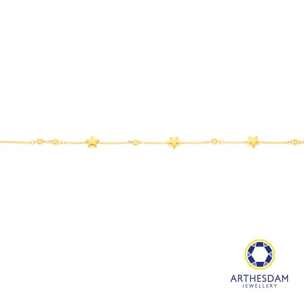 Arthesdam Jewellery 916 Gold Petite Star and Ball Bracelet