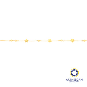 Arthesdam Jewellery 916 Gold Petite Star and Ball Bracelet