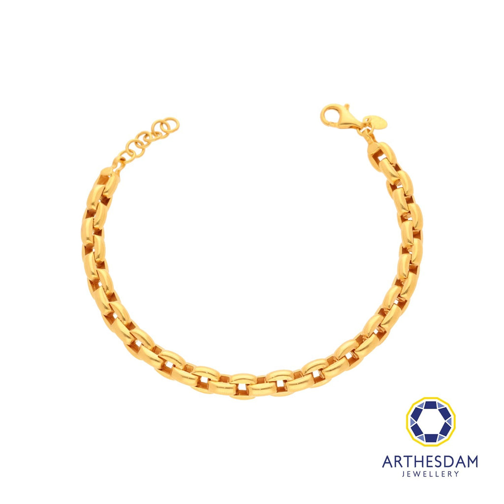 Arthesdam Jewellery 916 Gold Box Link Chain Bracelet