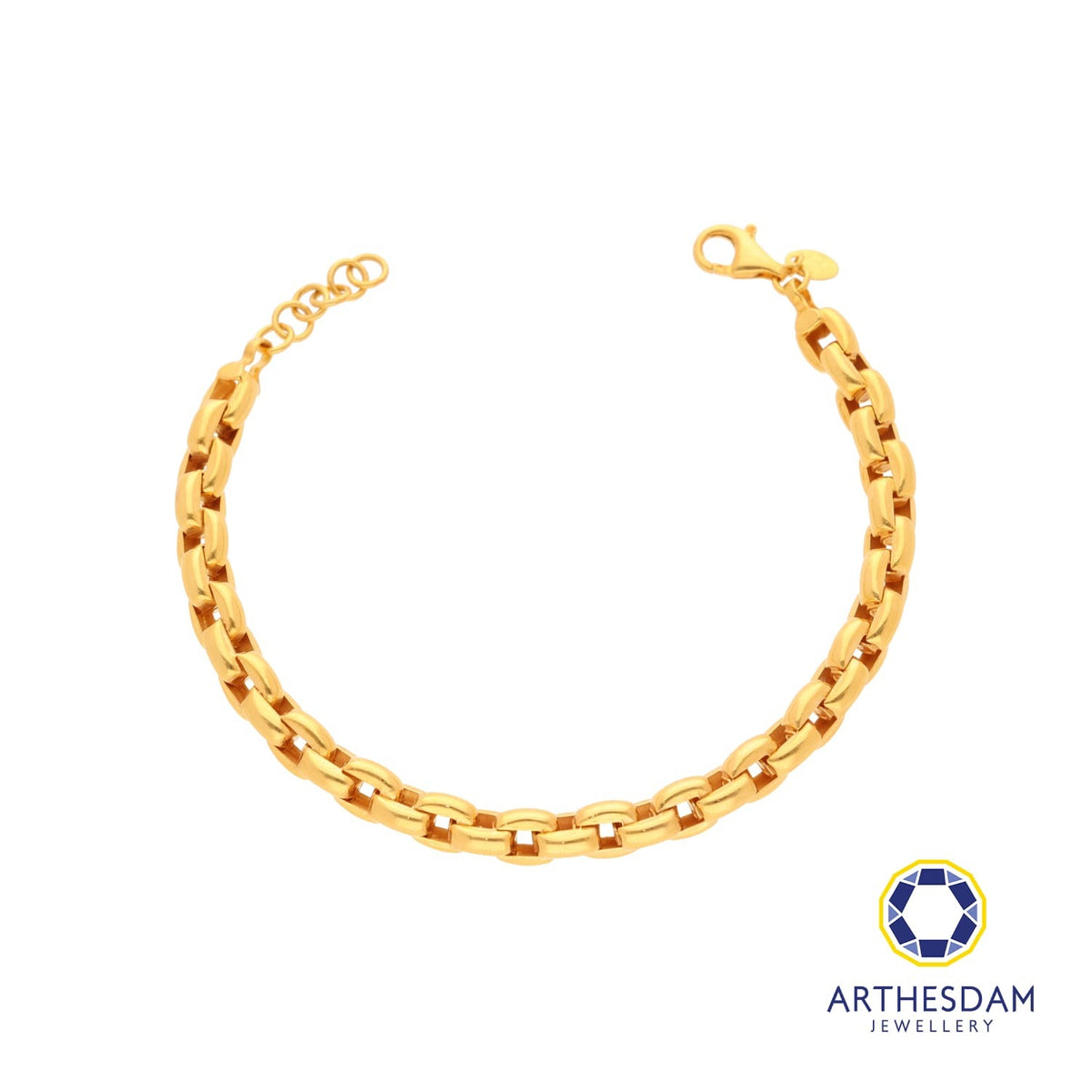 Arthesdam Jewellery 916 Gold Box Link Chain Bracelet