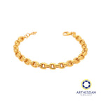 Arthesdam Jewellery 916 Gold Box Link Chain Bracelet