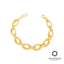Load image into Gallery viewer, Arthesdam Jewellery 916 Gold Oval Double Faceted Links Bracelet

