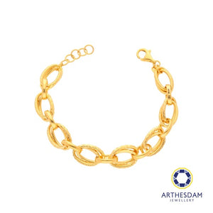 Arthesdam Jewellery 916 Gold Oval Double Faceted Links Bracelet