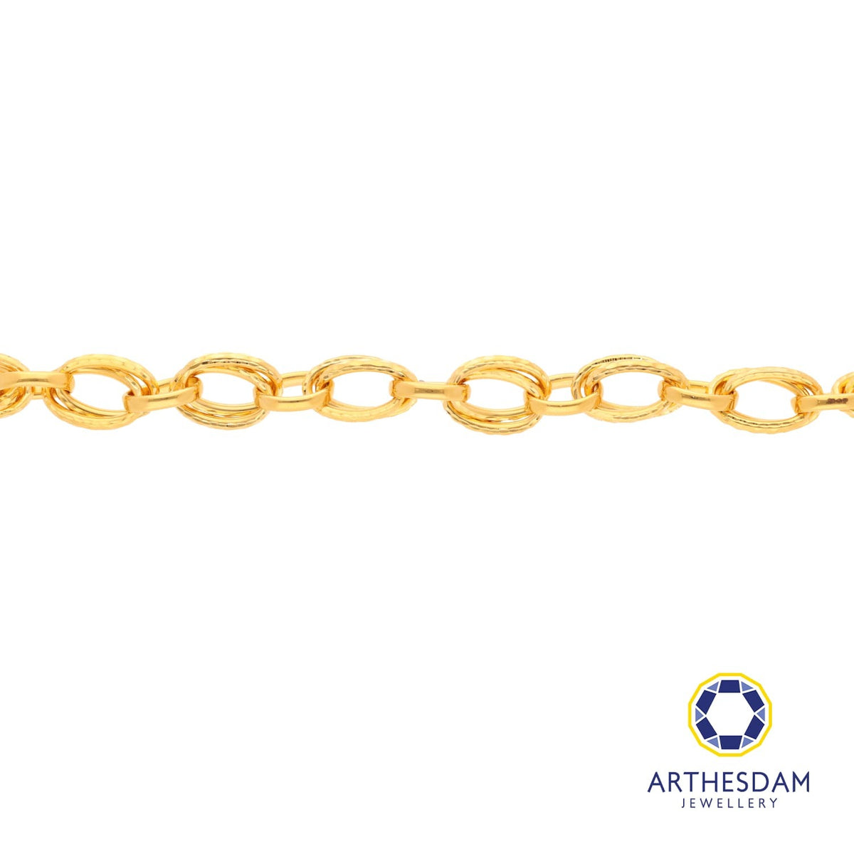 Arthesdam Jewellery 916 Gold Oval Double Faceted Links Bracelet