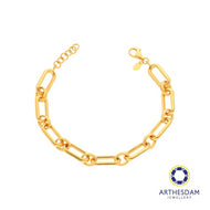 Arthesdam Jewellery 916 Gold Thick Paperclip Links Bracelet