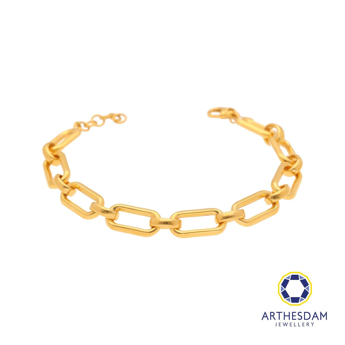 Arthesdam Jewellery 916 Gold Thick Paperclip Links Bracelet
