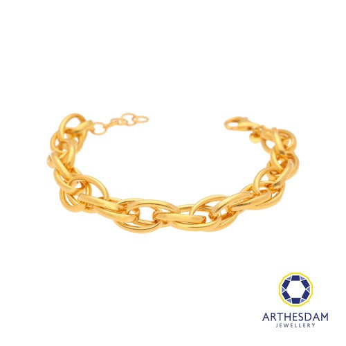 Arthesdam Jewellery 916 Gold Intertwined Oval Links Bracelet