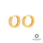 Arthesdam Jewellery 916 Gold Cross Net Hoop Earrings