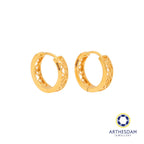 Arthesdam Jewellery 916 Gold Cross Net Hoop Earrings