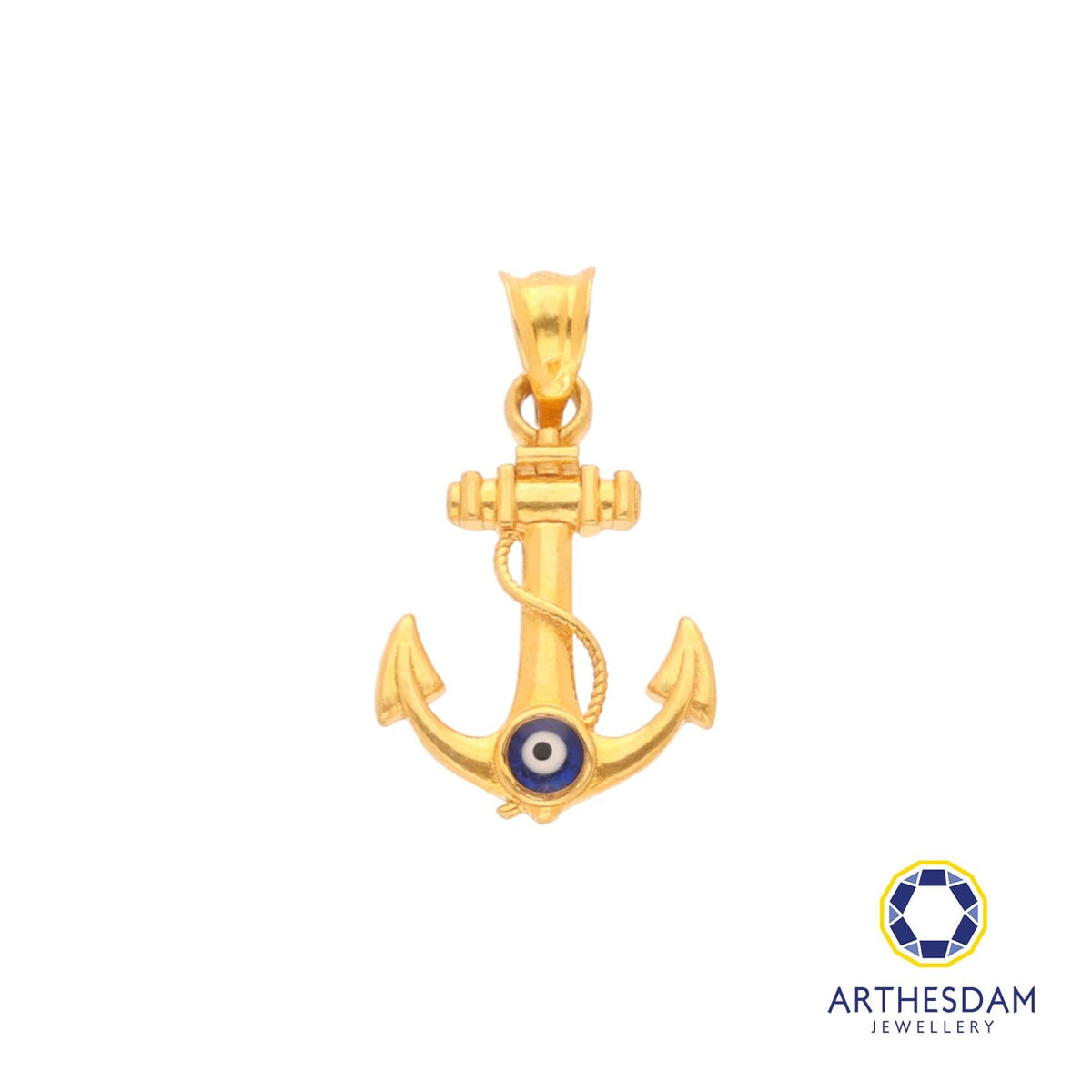 Arthesdam Jewellery 916 Gold Anchor Evil Eye Pendant