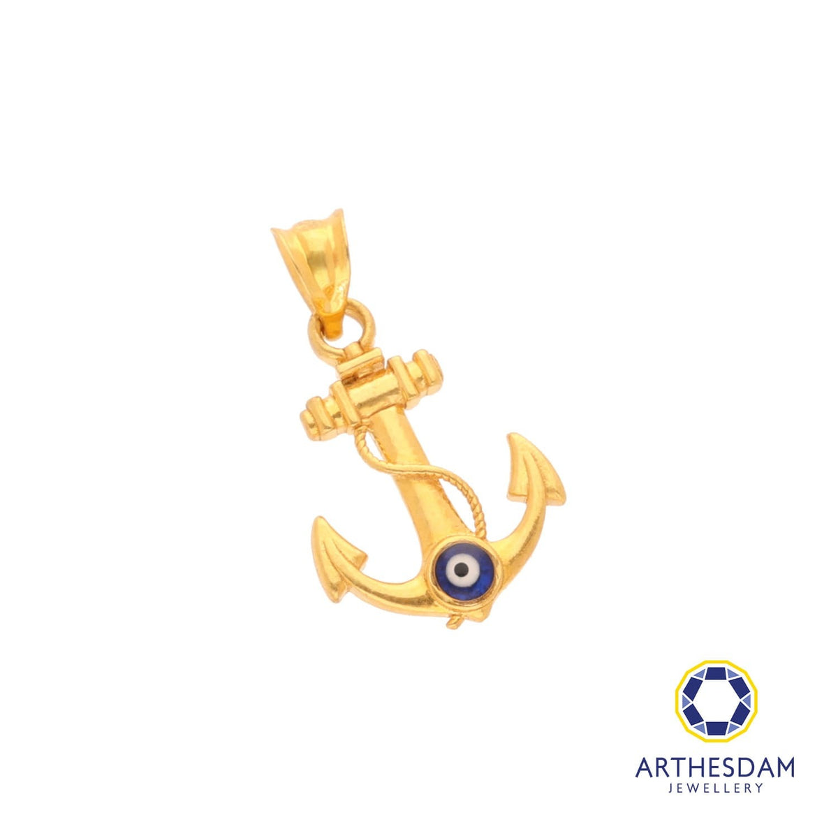 Arthesdam Jewellery 916 Gold Anchor Evil Eye Pendant