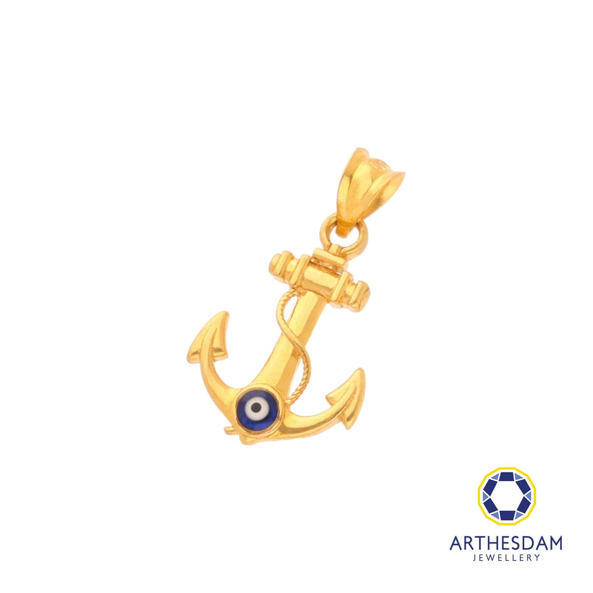 Arthesdam Jewellery 916 Gold Anchor Evil Eye Pendant