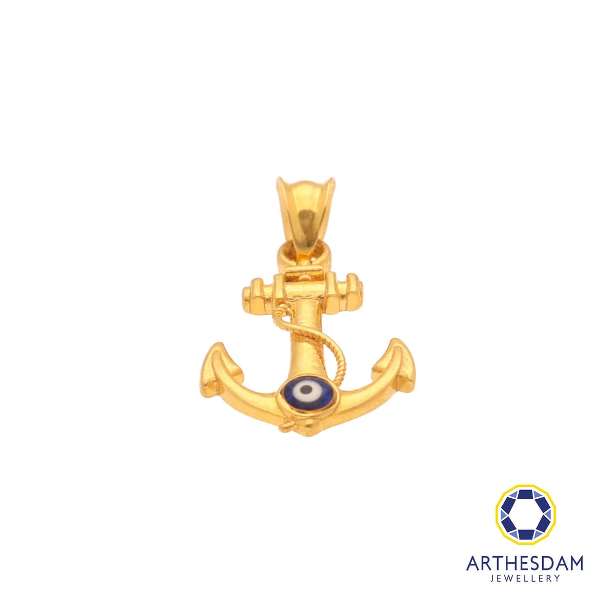 Arthesdam Jewellery 916 Gold Anchor Evil Eye Pendant