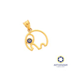 Arthesdam Jewellery 916 Gold Elephant Outline Evil Eye Pendant