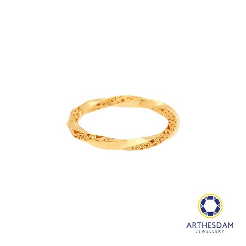 Arthesdam Jewellery 916 Gold Twisted Wave Engraved Ring