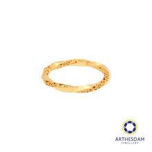 Load image into Gallery viewer, Arthesdam Jewellery 916 Gold Twisted Wave Engraved Ring
