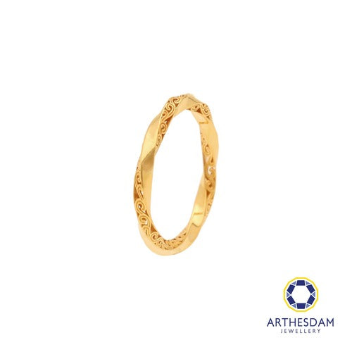 Arthesdam Jewellery 916 Gold Twisted Wave Engraved Ring