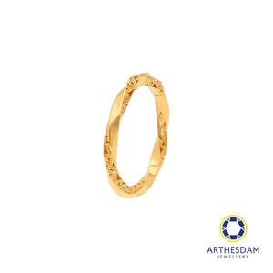 Arthesdam Jewellery 916 Gold Twisted Wave Engraved Ring