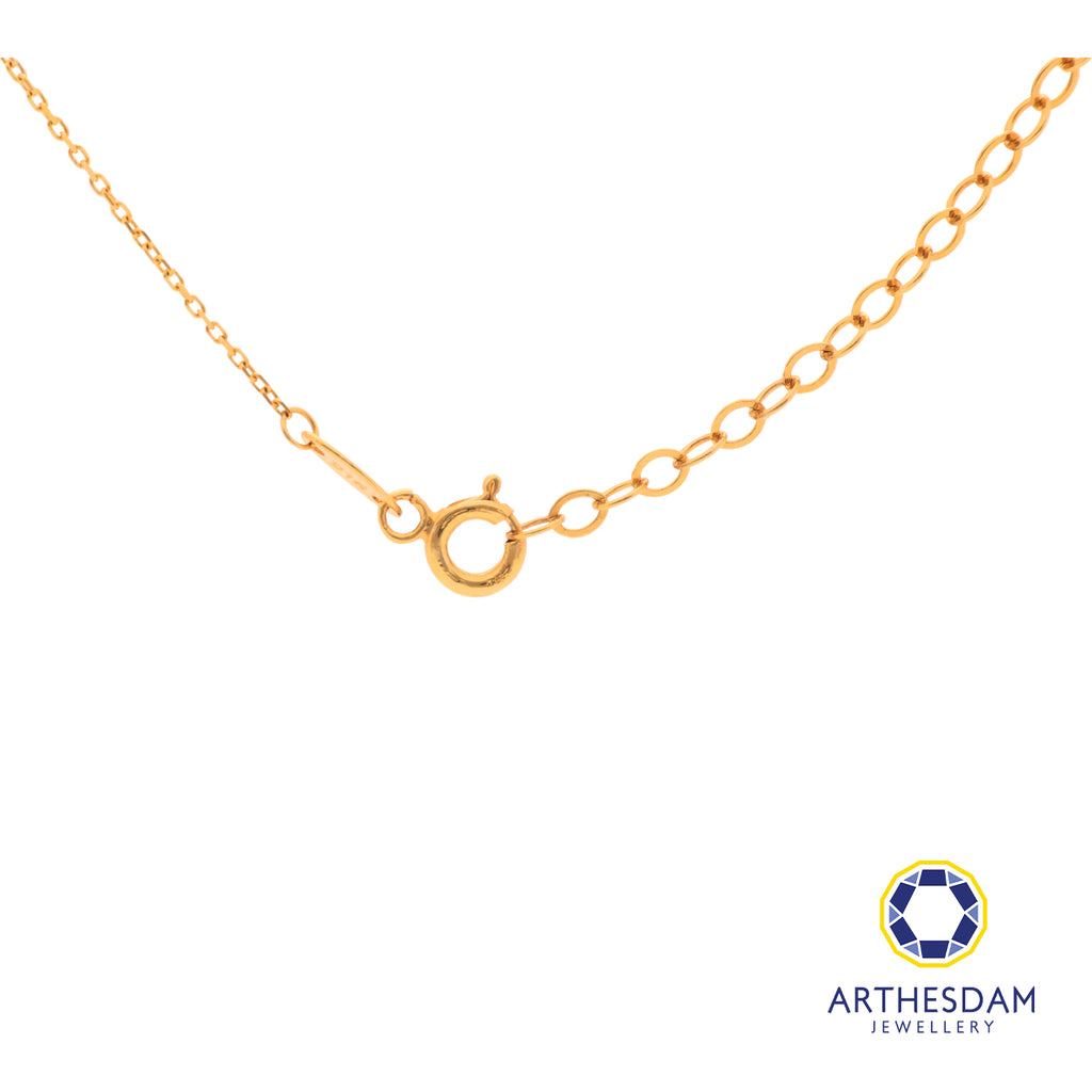 Arthesdam Jewellery 916 Gold Minimalist Three Stone Necklace