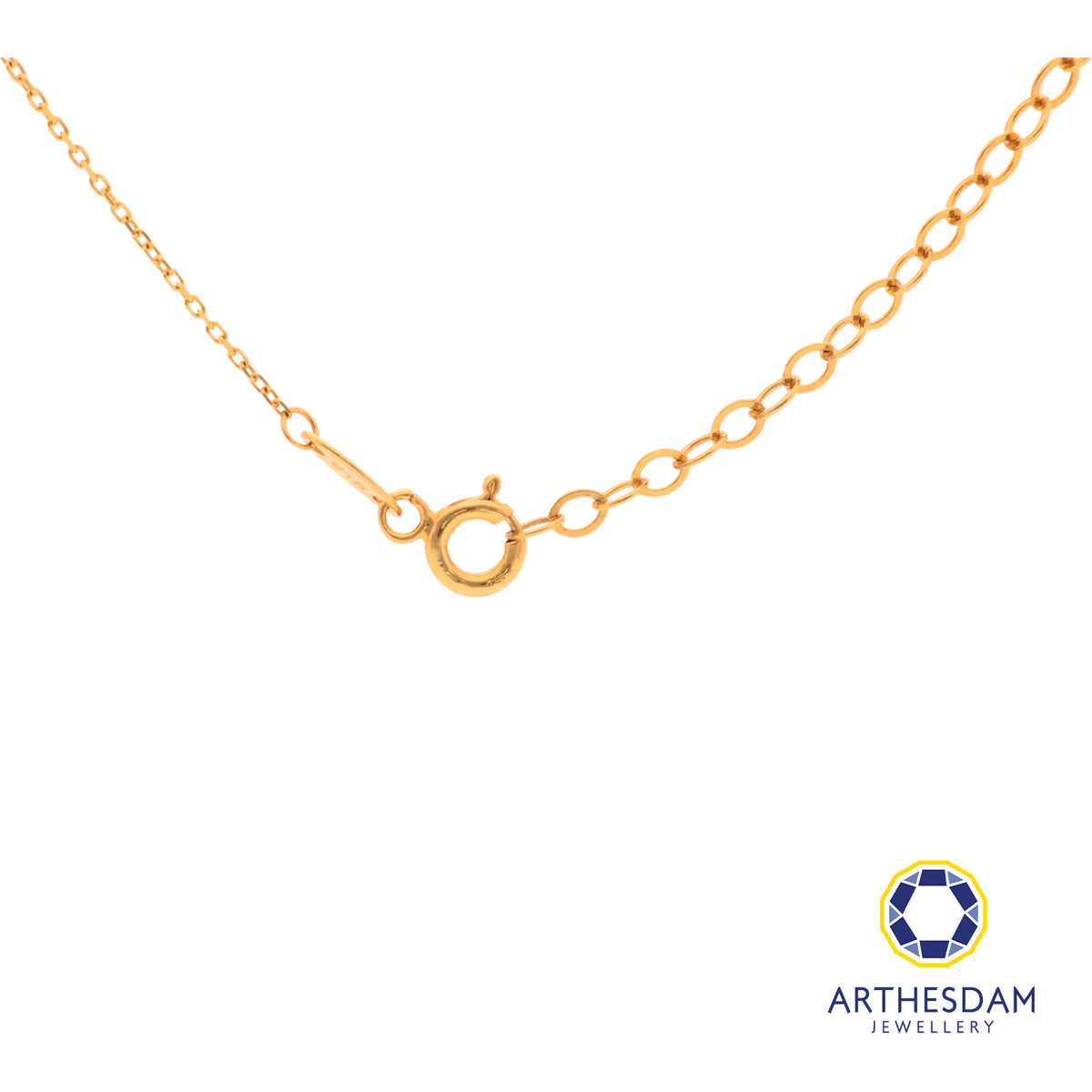 Arthesdam Jewellery 916 Gold Minimalist Three Stone Necklace