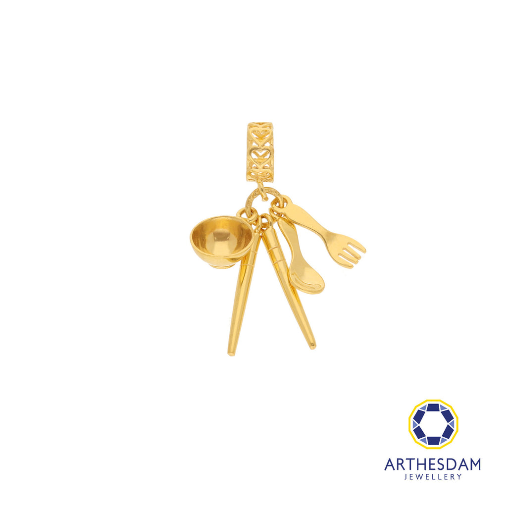 Arthesdam Jewellery 916 Gold Miniature Cutlery Set Charm