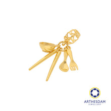 Load image into Gallery viewer, Arthesdam Jewellery 916 Gold Miniature Cutlery Set Charm
