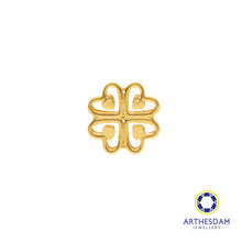 Load image into Gallery viewer, Arthesdam Jewellery 916 Gold Four Heart Clover Spacer Charm
