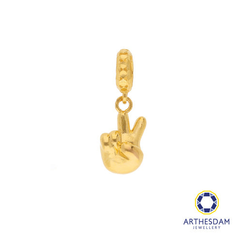 Arthesdam Jewellery 916 Gold Peace Fingers Charm