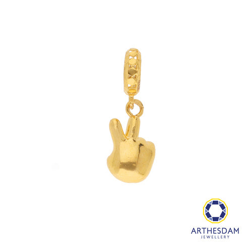 Arthesdam Jewellery 916 Gold Peace Fingers Charm