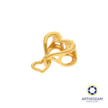 Load image into Gallery viewer, Arthesdam Jewellery 916 Gold Outline Heart with Small Heart Charm
