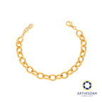Arthesdam Jewellery 916 Gold Faceted Round Link Bracelet