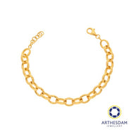 Arthesdam Jewellery 916 Gold Faceted Round Link Bracelet