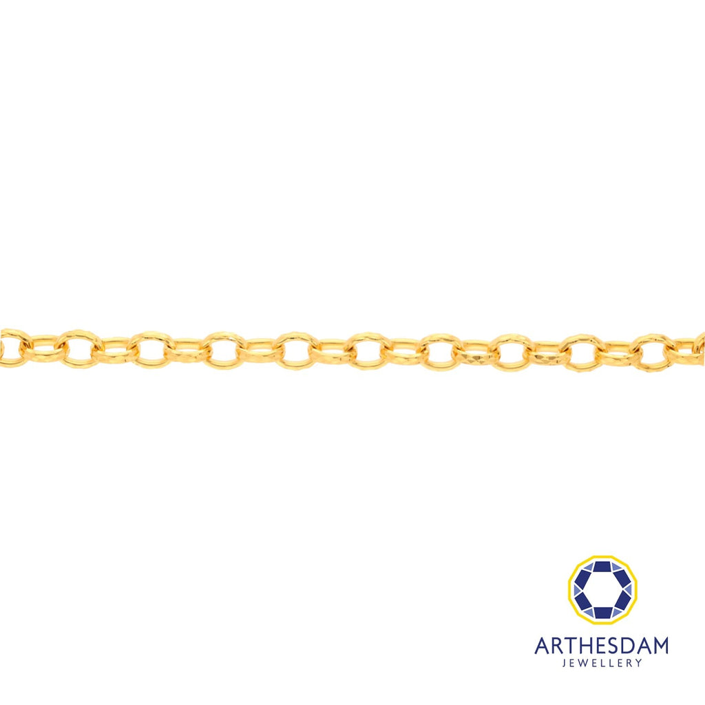 Arthesdam Jewellery 916 Gold Faceted Round Link Bracelet