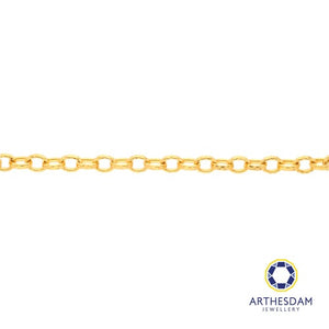 Arthesdam Jewellery 916 Gold Faceted Round Link Bracelet