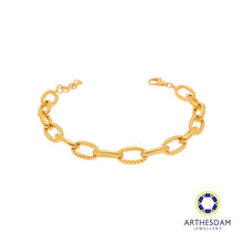 Load image into Gallery viewer, Arthesdam Jewellery 916 Gold Alternate Faceted Bracelet
